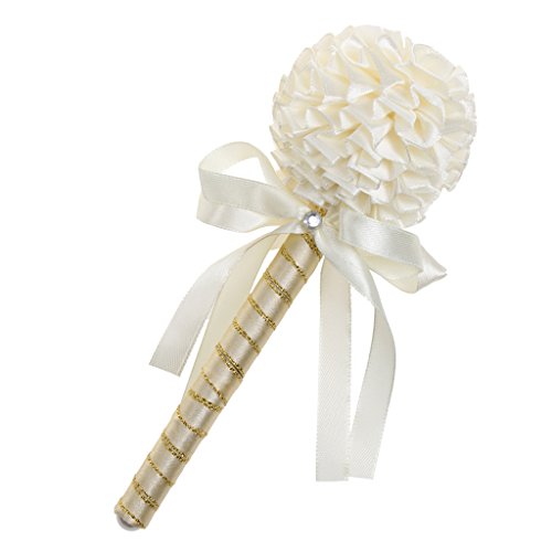 Signierstift Hochzeit Gast Stift – Stoff Blumenkopf – für Hochzeit Gästebuch – Beige , One Size - 8