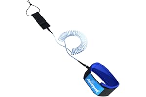 AQUAPLANET SUP Deluxe Coiled Leash for Stand Up Paddle Boarding