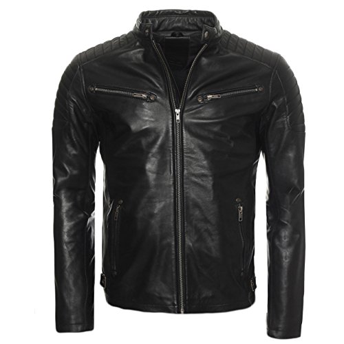 89F2 Finchman Herren Lederjacke Echt Leder Biker FMLJ133 Jacke Gr. S