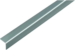 Alberts 432959 Profilo angolare | autoadesivo | plastica, effetto acciaio inox | 1000 x 20 x 20 mm