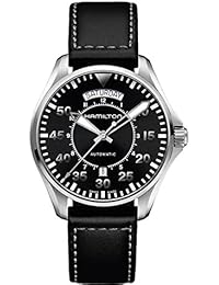 Hamilton H64615735 - Reloj de cuarzo para hombre, correa de cuero, color negro