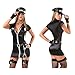 Produktbild XL Erotik Wäsche Sexy Exotische Slutty Cop Uniform Kostüm Polizei Dessous Kostüm Outfit Frau Rollenspiel, mit Handschellen, Gürtel, Hut (größe : M)