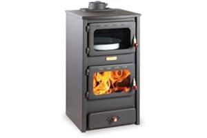 KUPRO Estufa de leña con horno de hierro fundido