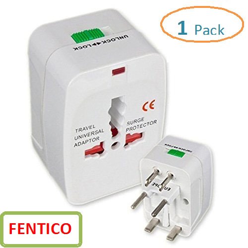 FENTICO® Universal Travel Worldwide Plug Adapter with Built-in Surge Protector All in One - (Pack of 1 Pc)