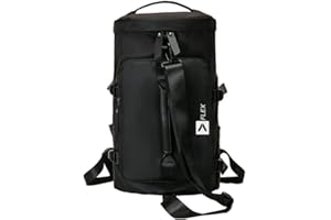 FLEX VALUE Sports Gym/Travel Duffle Bag with Separate Shoes Compartment and Wet Pocket, Unisex Waterproof Gym Bag for Men and Women, Durable Travel Duffel Bag with Shoulder Strap (Black)