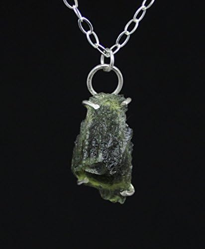 Moldavite necklace, sterling silver claw setting, sterling silver, handmade