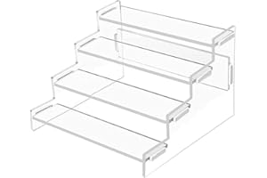 Loopunk Transparente Halterungen für Präsentationsständer, Präsentationsständer aus Acryl mit 4 Ebenen für Figuren, Schreibtisch-Tresen aus Acryl für Dekoration und Organizer (Transparenz)