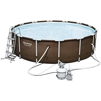 Bestway Power Steel Rattan Frame Pool mit Sandfilter ...