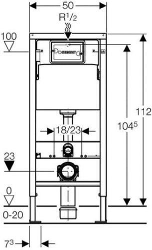Geberit 458103001 Montage-Element Duofix Basic für Wand-WC, mit Spülkasten UP100 112 cm - 3