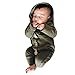 Price comparison product image Baby Hooded Romper for 0-24 Months Kids, Xinantime Infant Girls Boys Hooded Jumpsuit Long Sleeve Outfits Clothes (0-3 Months,  Green)