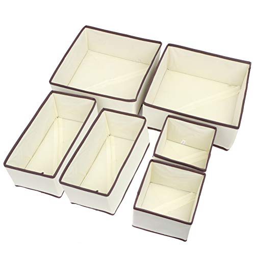 QYONLINE Organizador de cajones, Caja de Almacenamiento de Tela Plegable, Armario Separador contenedores para Ropa Interior, Sujetador, Calcetines, Corbatas, Ropa, cosméticos