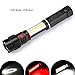 Produktbild Jasonwell®LED Torch,flashlight portable Lamp Flashlight Work Light Camping Lantern with Magnet(COB White+COB Red) (Black-Q1)