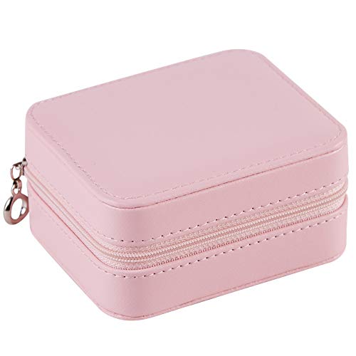 Preisvergleich Produktbild Tragbare Schmuckschatulle Reisen nach Hause Schmuck Tasche Ring Ohrringe Schmuck Aufbewahrungsbox Finishing-Box mit Spiegel abnehmbare Geschenk