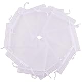 NBFBA 10 x 15CM Sacchetti Organza, 100 Pezzi Bianca Borse Regalo con Coulisse, per Matrimoni, Battesimi, Regali, Lavanda, Gio