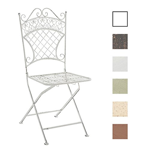 CLP Metall-Klappstuhl ADELAR aus Eisen, Design antik nostalgisch antik-wei CLP Metall-Klappstuhl ADELAR aus Eisen, Design antik nostalgisch antik-wei