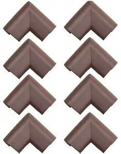 LADWA 8 Pieces Foam Table Corner Guard Protector Furniture, Sharp Corner Cushions for Baby Safety & Baby proofing ? (Brown Colour)