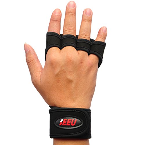 SEEU Herren Trainingshandschuhe mit Handgelenkbandage für Bodybuilding, Crossfit, Krafttraining, 5 Farben, Gr. S bis L - 4