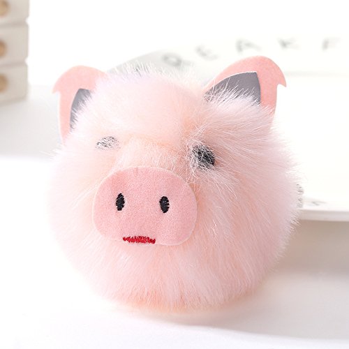 WEILIVE Peluche Cochon Porte-clés Ornements de Voiture de Sac de Dames (Rose Clair)