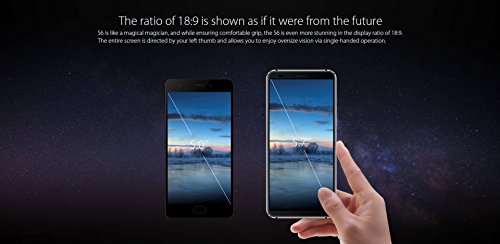 Blackview S6-5,7 4G FDD-LTE Smartphone, 18:9 Infinity Display, Android 7.0 Quad Core 2GB+16GB, SONY Fotocamera 8MP+0.3MP & 5MP, Impronte Digitali, 4180mAh 2-SIM Telefono Cellulari Sbloccato