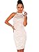 Produktbild Damen Weiß & Nude Spitze Neckholder Kleid Club Wear Party Abend Größe L UK 12 EU 40