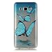 Produktbild LH Blau Schmetterling TPU Hülle Weich Tasche Schutzhülle Silikon Handyhülle transparent Schale Case für Samsung Galaxy J5 2016 J510 (Nicht anwendbar Samsung Galaxy J5 2015)
