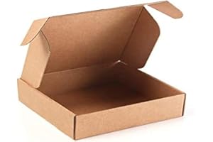 Only Boxes, Lot de 20 boîtes en carton kraft pour expédition postale, boîte en carton auto-montable pour l'expédition ou le stockage, dimensions intérieures en cm (L x l x H): 13 x 15 x 4