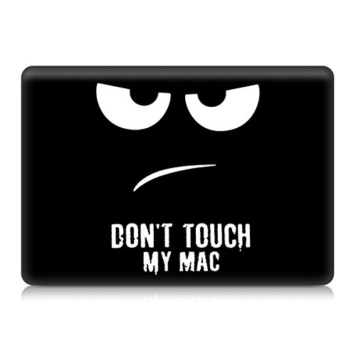 kwmobile Hardcase Laptop Hülle für Apple MacBook Pro 13″ (ab 2016) Touchbar – Don’t touch my Mac Design Weiß Schwarz dünne gummierte Schutzhülle Cover Case Tasche - 2