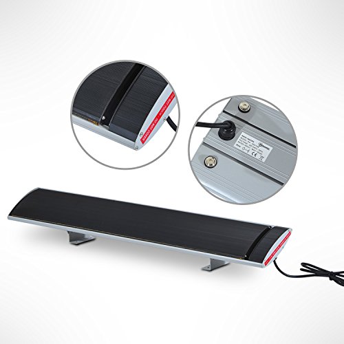 Preisvergleich Produktbild Outsunny Elektrischer Terrassenstrahler Heizstrahler Infrarotstrahler schwarz / silber 1500W / 2000W Decken / Wandmontage / Standheizstrahler (Modell6)