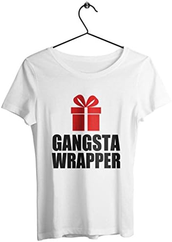 TOOWASTED Cute Christmas Top Gangsta Wrapper, Medium, White