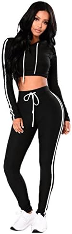 Women Tracksuit,Moonuy Ladies Girl 2Pcs Tops+Pants Sport Wear Casual Sets Autumn Winter Fashion Clothes Sets Solid Elegant Pullover Hoodies Sport Lounge Wear Casual Suit Sport Suit Outfits (Black, L)