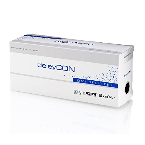 deleyCON HDMI Splitter / Verteiler 2 Port Automatisch – 3D Ready bis 1080p – mit Verstärker – [1x IN / 2x OUT] - 5
