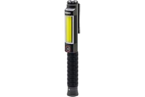 NEBO Big Larry 3 Stealth Arbeitsleuchte, 600 Lumen Taschenlampe mit COB-Arbeitslicht, Taschenclip, Magnetfuß für freihändige Beleuchtung, tragbare COB-LED, dimmbare Taschenlampe, Warnblinklicht, rot