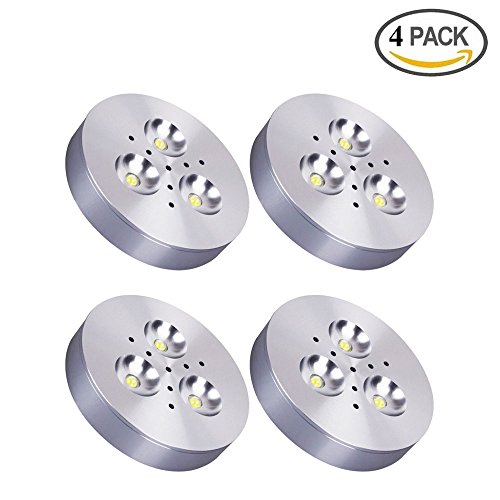 T-SUN 4er LED Unter Schrank Beleuchtung, 3W 280lm Puck Lichter, LED