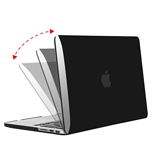 MOSISO MacBook Pro 15 Retina Hülle (NO CD-ROM Drive) – Ultra Slim Hochwertige Plastik Hartschale Tasche Schutzhülle Snap Case für MacBook Pro 15 Zoll with Retina Display (Model A1398), Jet Schwarz - 3