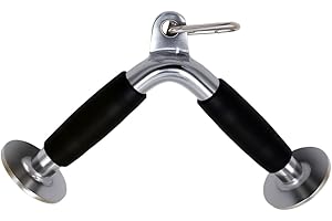 qibylift LAT Barre de traction pour triceps de luxe avec double poignée en D, barre rotative droite en forme de V pour entraînement de poids, accessoires de machine à câble