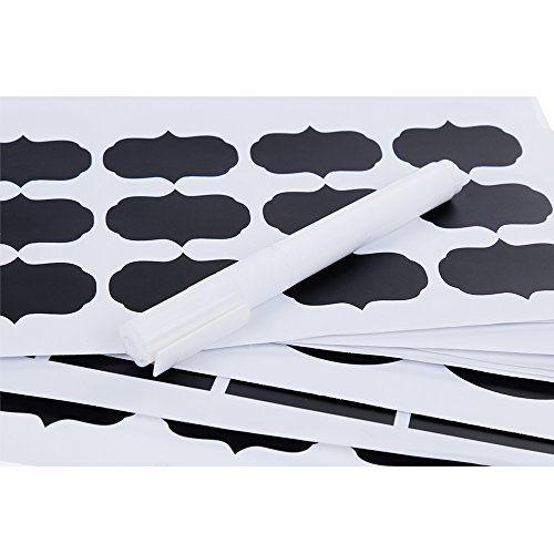 Goldge 108pc Tafel Sticker Kitchen labels Plus Kreidemarker ,Wiederverwendet Küchen Label Tafel aufkleber Zum Beschriften für Gewürzgläser Chalkboard - 4