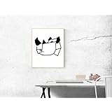 Nashorn Vinylschnitt-Bild A3