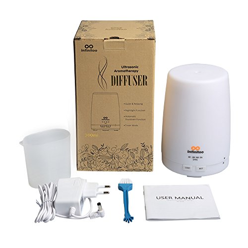 Luftbefeuchter | infinitoo 300ml Ultraschall Aroma Diffuser | Aromatherapie Diffusor | Abschaltautomatik Öl Raumbefeuchter mit 4 Zeitmodi Einstellungen und 7 LED Farbwechsel für Wohnzimmer, Kinderzimmer, Schlafzimmer, Baby- und Yogazimmer, SPA, Büro usw. - 7
