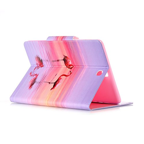 Samsung Galaxy Tab A 9.7 T550 Ledertasche Smart Cover,Samsung Galaxy Tab A 9.7 Hülle,Ekakashop Ultradünn Fashion Bunt Zwei Flamingos Muster Painting Flip Cover im Bookstyle Kunstleder Schutzhülle Magnetverschluss PU Leder Schale Ständer Hülle Case TPU Innere Tasche Etui mit Magnetverschluss Wallet Kreditkarte Card Holder Slot für Samsung Galaxy Tab A 9.7 SM-T550 + 1x Kostenlos Ständer (Farbe zufällig) - 6
