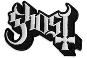 EMBROSOFT Ghost BC Band Logo Patch - Rock Emblem Gestickte Bügelbilder - Heavy Metal Stickerei Emblem - Aufbügler und Aufnähen Patch für Biker - 9,7 x 6,6 cm