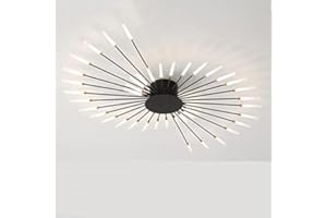 VR VETRINEINRETE Vetrineinrete® Plafoniera a led ultra moderna 21 watt lampada da soffitto a raggi lampadario in metallo nero luce fredda 6500k calda 3000k naturale 4000k (Luce Naturale 4000k)