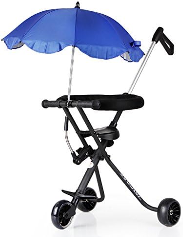 Children's bike baby tricycle children's trolley (super wide wheel + fence + umbrella) ( Color : Black , Size : #1 )