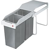 Hailo 3659-001 Multi Box - Cubos de la basura para reciclaje (2 x 15 litros), color blanco