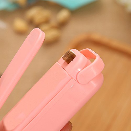 Luniquz Mini Sealer Hand Folienschweißgerät Haushalt portabel tragbar Tüten Verschweißer für Plastik Verpackung von Snack, Süßigkeiten, Lebensmittel – weiß - 7
