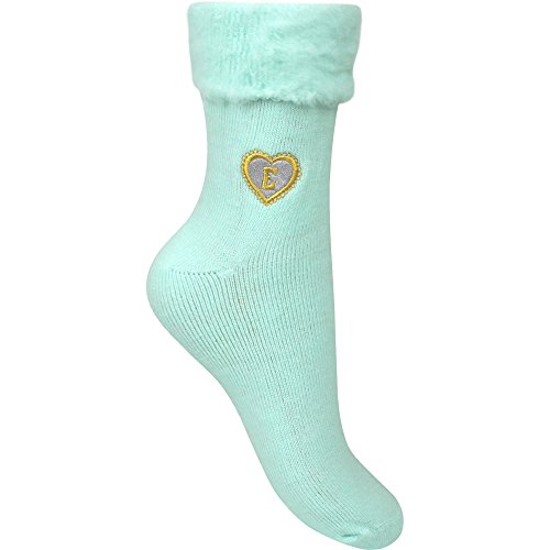 TeddyT'sPersonalised Women's Monogram Initial Thermal Fleece Warm Winter Bed Socks