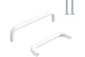 BOOLSFMAM 2 Pezzi Ø10mm Maniglie per Armadietti in Alluminio Maniglia per Mobili di Maniglia per Cassetti Maniglie per Porte da Cucina Bianco