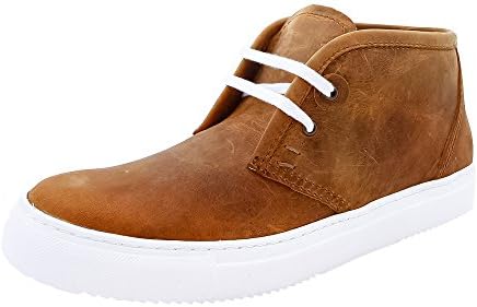 Coldspring Men's Genuine Leather Lace up Brown High Top Sneakers, Size 10.5 UK
