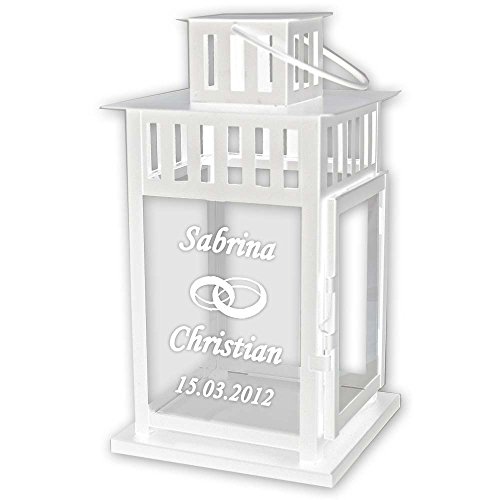 Laterne mit Gravur 28 cm zur Hochzeit