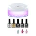 Mylee Pro Elite 4+1 LED Nail Lamp & Bluesky Gel Polish Manicure Starter Kit (Top & Base Coat + 3 Colours)
