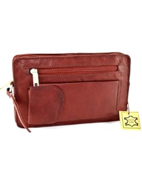 SilberDream Herrenhandtasche / Handgelenkstasche braun Leder-Tasche D1OTJ502N